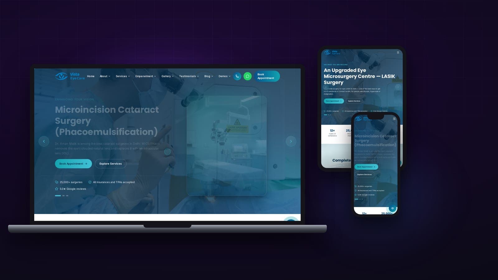 Vista Eye Care — website built by WeYug